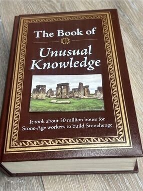 The Book of Unusual Knowledge Hardcover Faux Leather Gold Foil Trivia Gift⁠